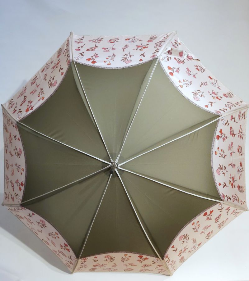 Parapluie long Bohème NEON HERBARIUM manuel kaki & floral l'herbier