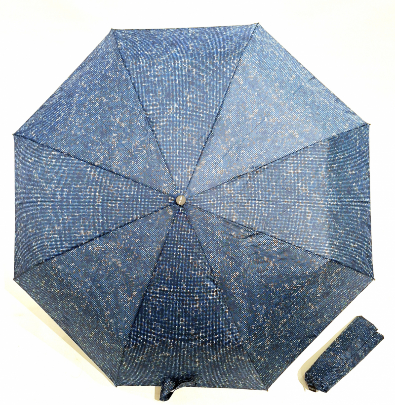 Mini parapluie pliable automatique ouvré fermé bleu imprimé graphique Doppler - Grand & solide