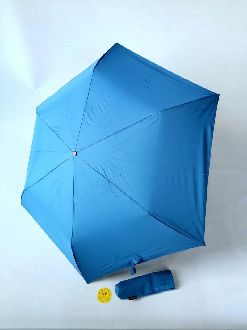 Parapluie anti uv mini Plume doublé bleu & ivoire - indice UPF à 100% - Ultra léger 135g & manuel