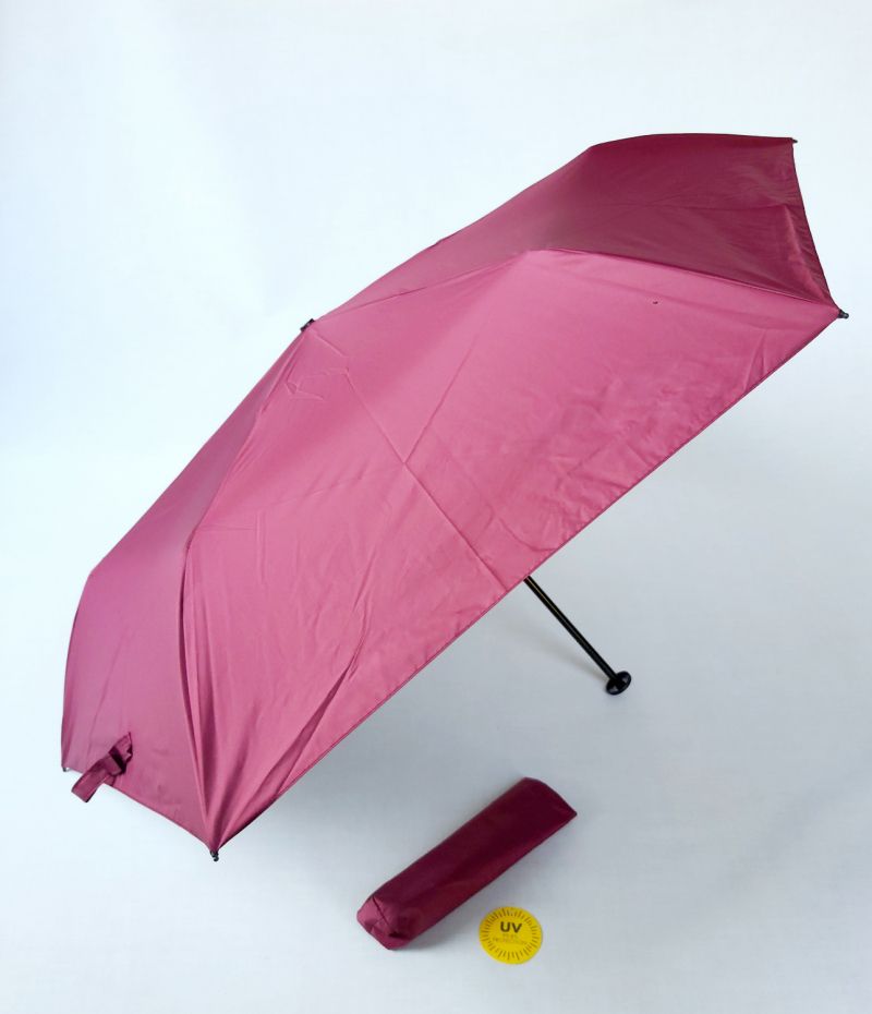 Parapluie anti uv 100% mini Plume pourpre & ivoire - protection double - Ultra léger 135g & manuel