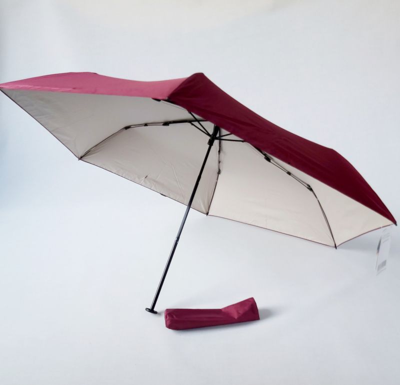 Parapluie anti uv 100% mini Plume pourpre & ivoire - protection double - Ultra léger 135g & manuel