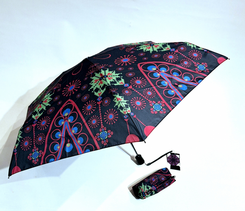  Parapluie micro pliant noir imprimé art 20cm Neyrat Autun - léger et solide