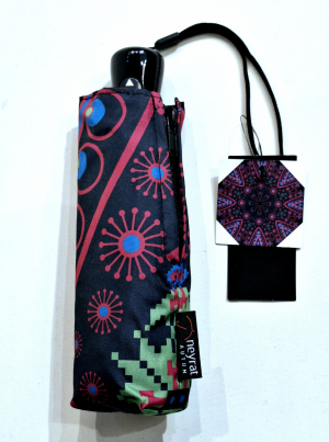  Parapluie micro pliant noir imprimé art 20cm Neyrat Autun - léger et solide