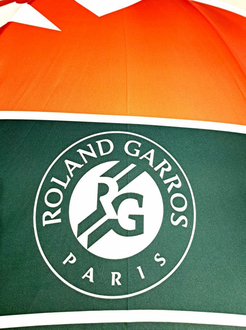 Parapluie Roland Garros long automatique poignée courbe bois - Léger & Résistant