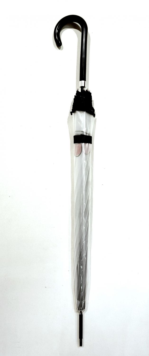 Parapluie transparent grand Neyrat Autun long automatique coeur - léger et solide