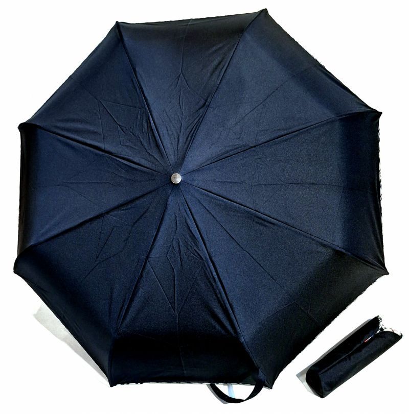 Parapluie mini pliant open-close noir imprimé galon Burberry's Neyrat Autun - Classique & élégant