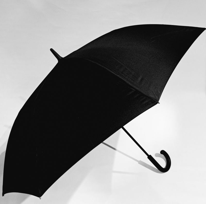 Parapluie 1/2 golf automatique uni noir pgn courbe Ezpeleta, XXl 120cm & résistant