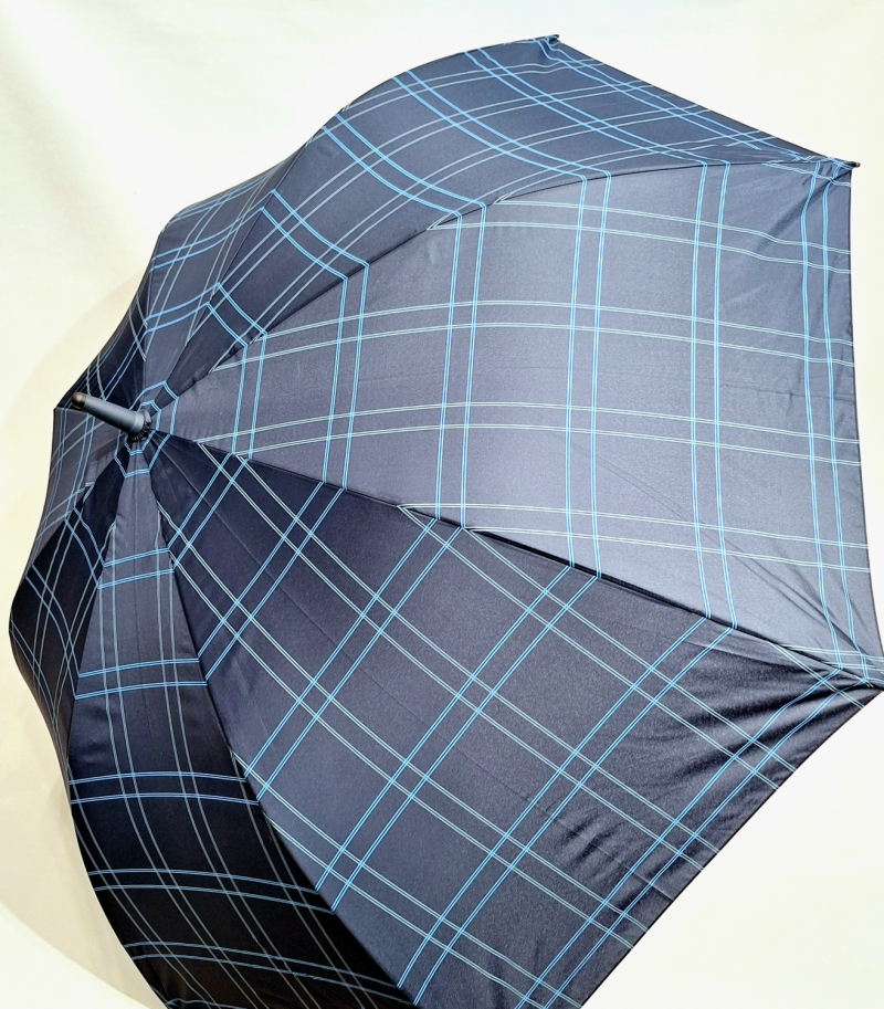Parapluie grand golf automatique bleu écossais pgn courbe Ezpeleta - XXl 130cm & résistant