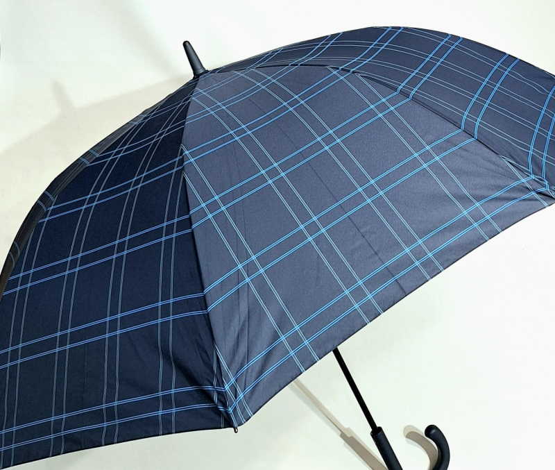 Parapluie grand golf automatique bleu écossais pgn courbe Ezpeleta - XXl 130cm & résistant