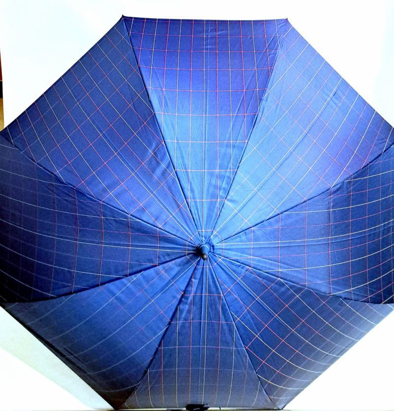 Parapluie grand golf automatique bleu écossais beige pgn courbe Ezpeleta - XXl 130cm & résistant