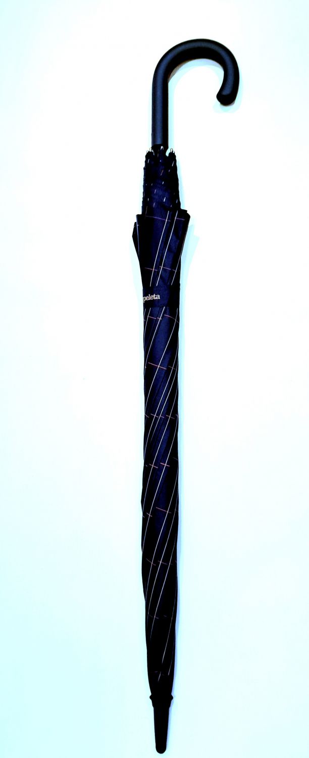 Parapluie grand golf automatique bleu écossais beige pgn courbe Ezpeleta - XXl 130cm & résistant