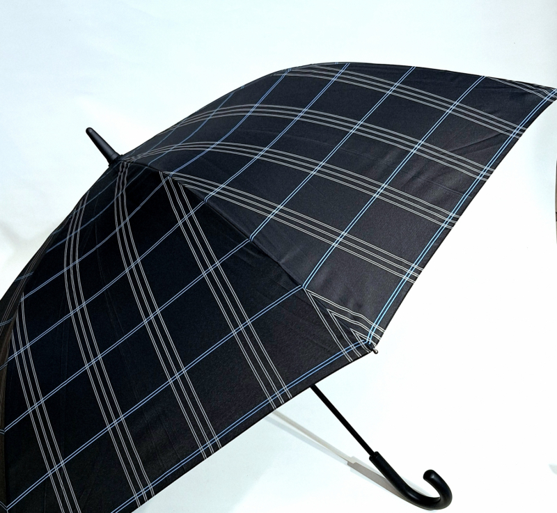 Parapluie grand golf automatique bleu marine écossais vert d'eau pgn courbe Ezpeleta - XXl 130cm & résistant