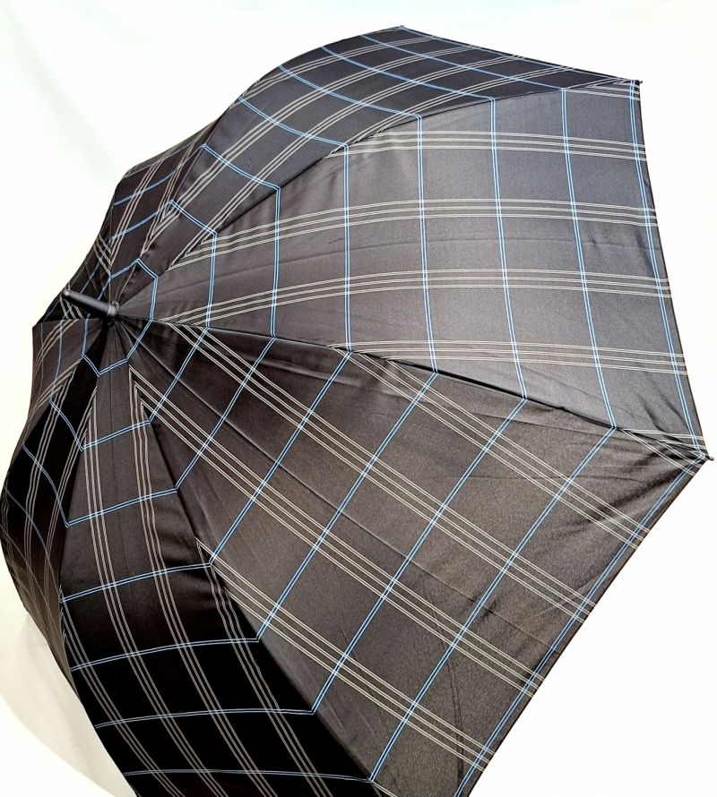 Parapluie grand golf automatique bleu marine écossais vert d'eau pgn courbe Ezpeleta - XXl 130cm & résistant