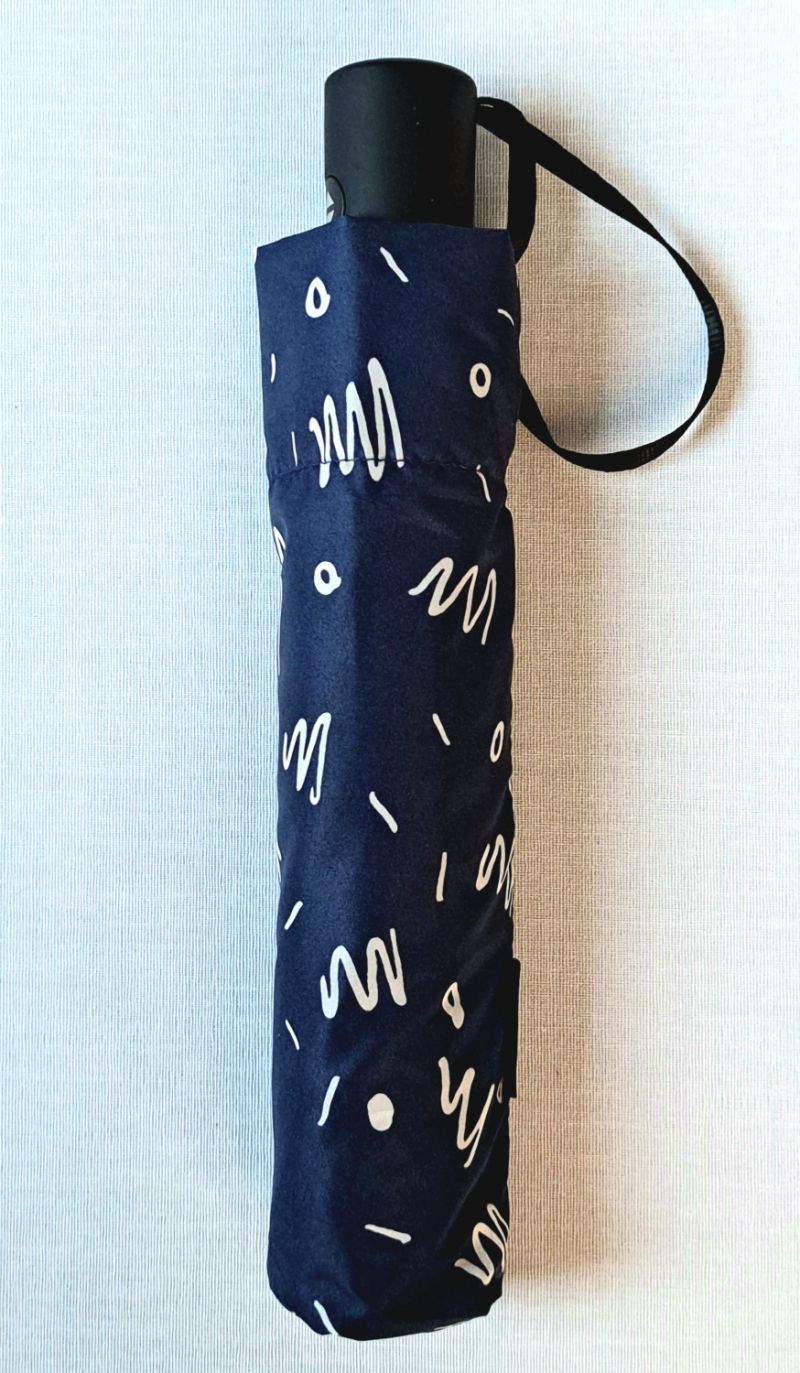 Parapluie Zero Magic pliant Plume open close bleu marine fantaisie Doppler - Ultra léger 176g & solide  
