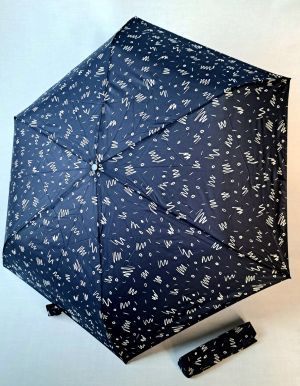 Parapluie Zero Magic pliant Plume open close bleu marine fantaisie Doppler - Ultra léger 176g & solide  