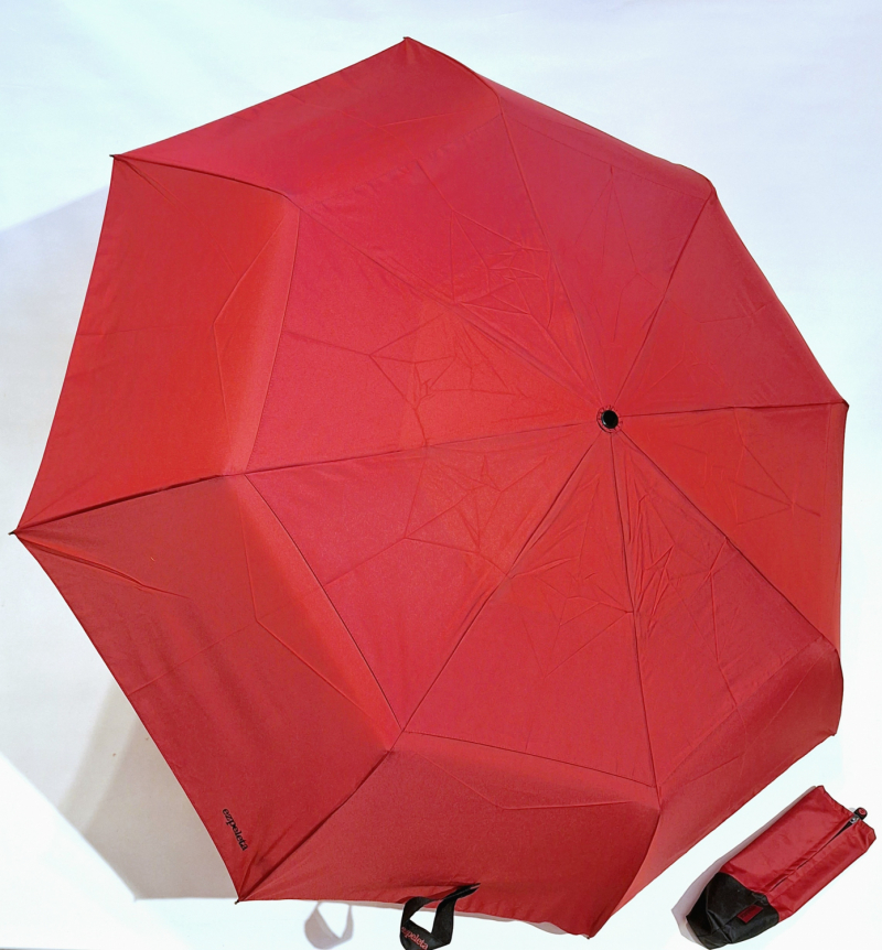Parapluie golf mini pliant automatique double toile rouge - housse zippée - XXL 125cm & résistant