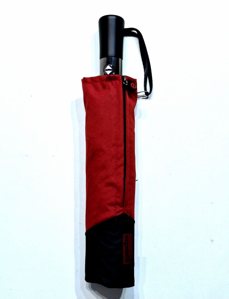 Parapluie golf mini pliant automatique double toile rouge - housse zippée - XXL 125cm & résistant