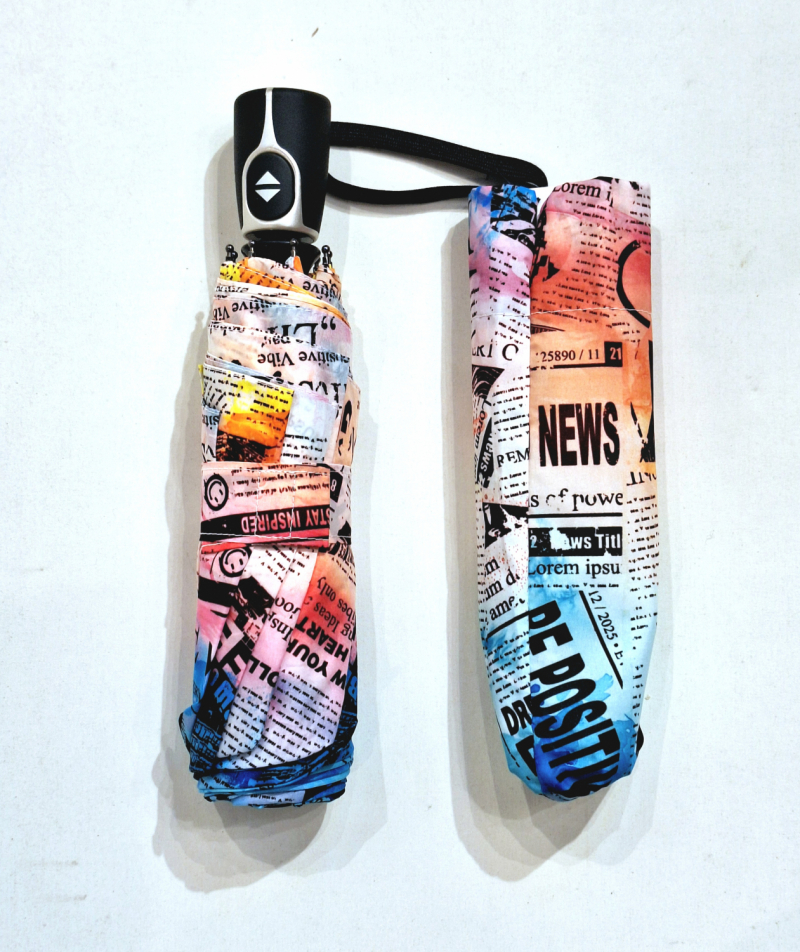 Parapluie pliant mini ouvré fermé coloré imprimé Journal Doppler- Léger & solide