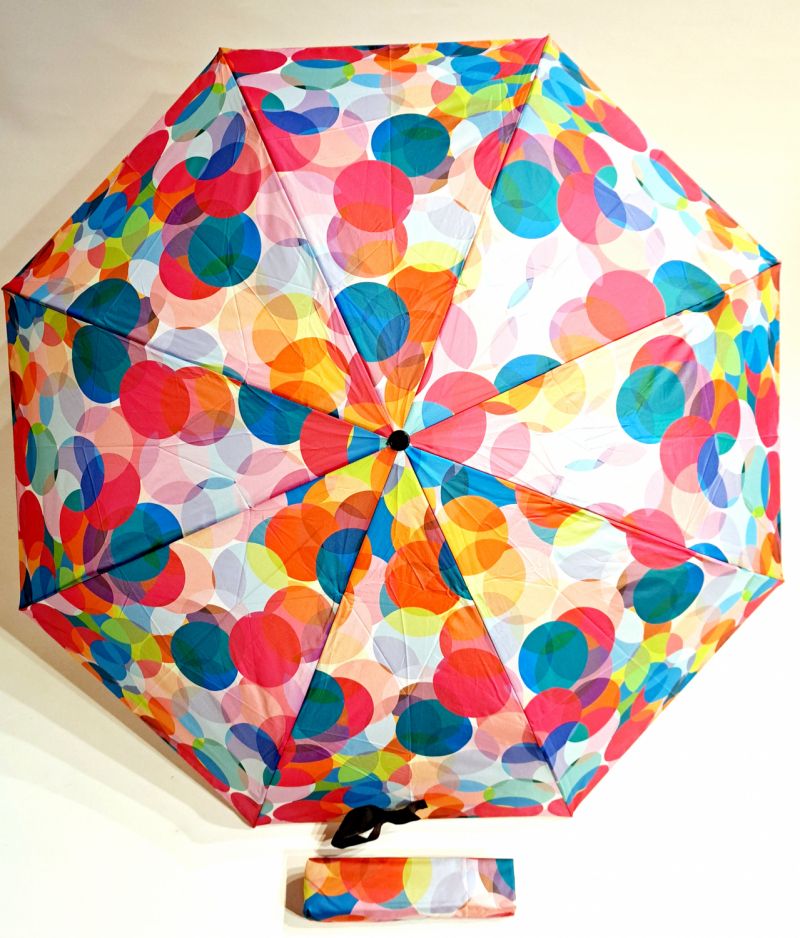 Parapluie pliant mini open-close multicolore sur l'art Pop Doppler- Léger & solide