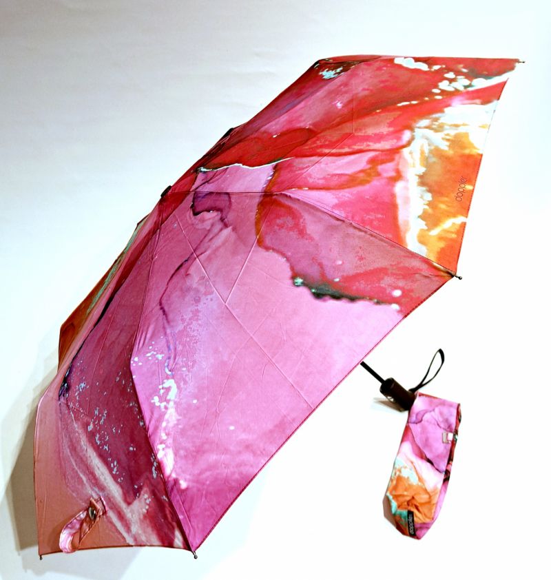 Parapluie pliant mini open-close imprimé marbré rose original Doppler- Léger & solide