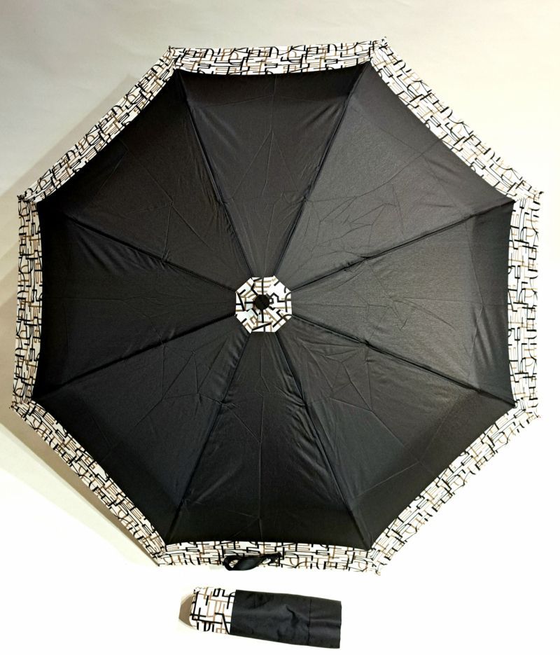 Parapluie pliant mini open-close imprimé classique noir & blanc élégant Doppler- Léger & solide
