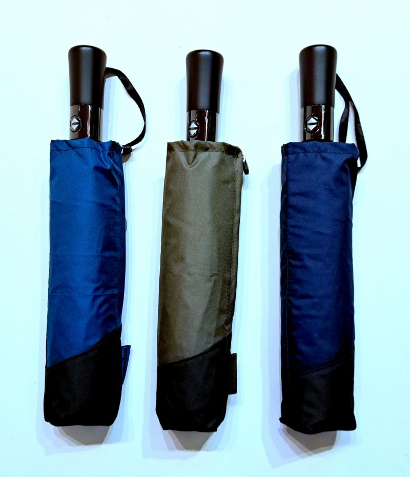 Parapluie golf mini pliant automatique kaki double toile - housse zippée - XXL 125 cm & résistant