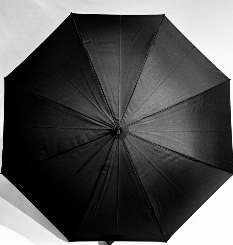  Parapluie 1/2 golf anti vent uni noir automatique pgn courbe 110cm - large & solide