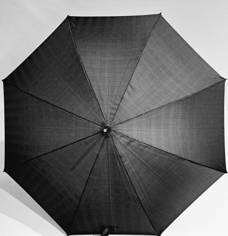  Parapluie 1/2 golf résistant automatique gris écossais pgn courbe Doppler - large 110cm & solide