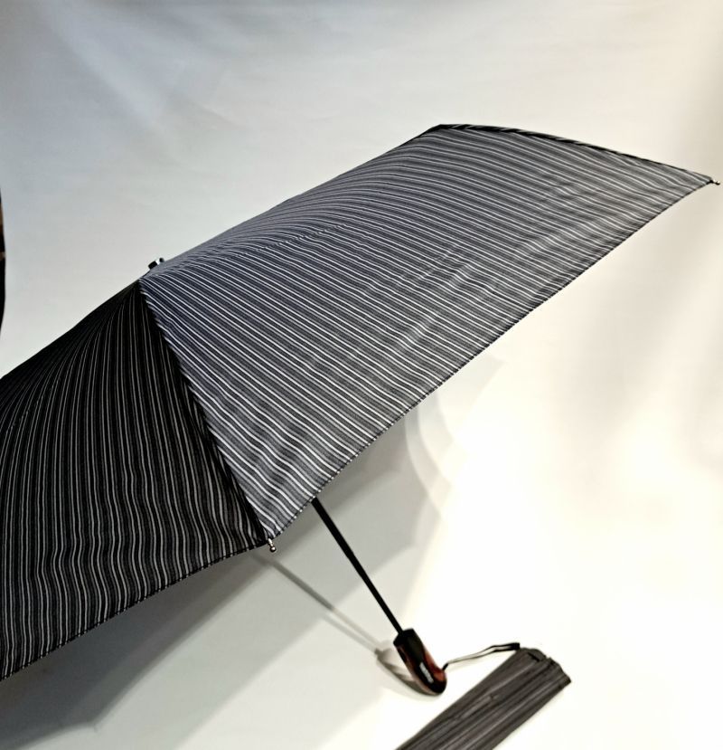 Parapluie pliant Golf Magic XM Business open close gris rayé poignée ergonomique Doppler - 122cm diam