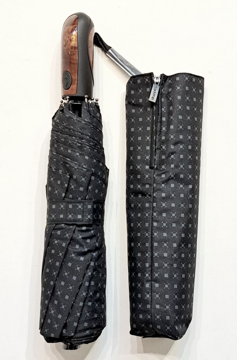 Parapluie pliant Golf Magic XM Business open close noir petit carreaux poignée confort Doppler - 122cm diam