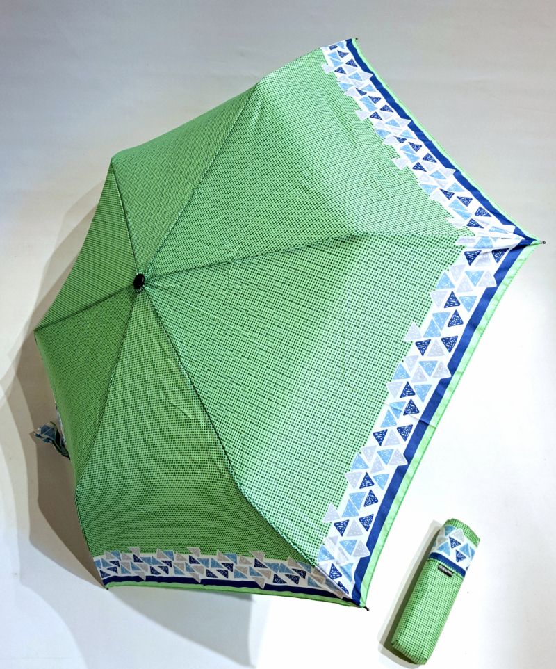Parapluie mini PLUME Anti UV à 97% manuel vert imprimé Sierra Ultra léger 150 g Havanna / Doppler pas cher