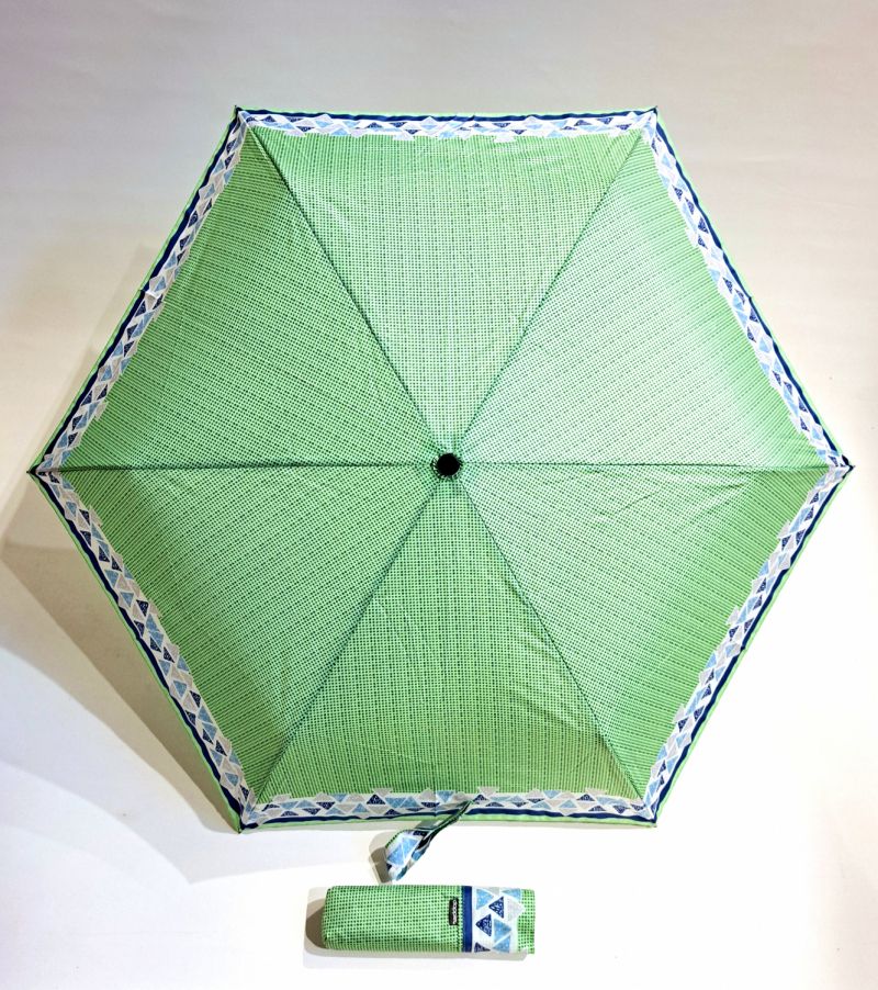 Parapluie mini PLUME Anti UV manuel vert imprimé Sierra Ultra léger 150 g Havanna / Doppler pas cher