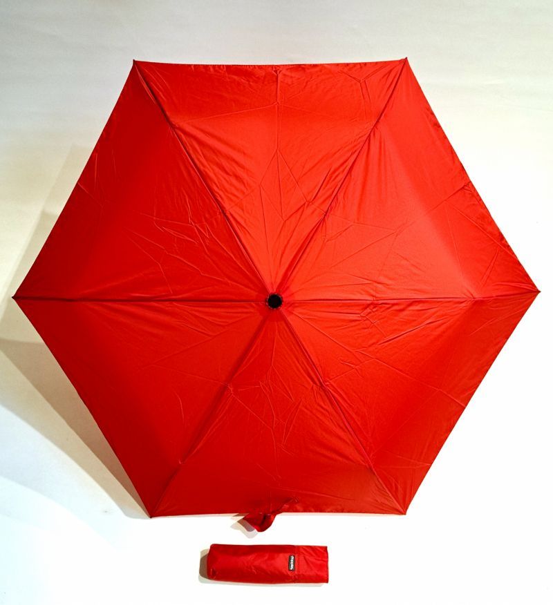  Parapluie Doppler mini uni rouge manuel Plume fiber Havanna - Ultra léger 140g & solide