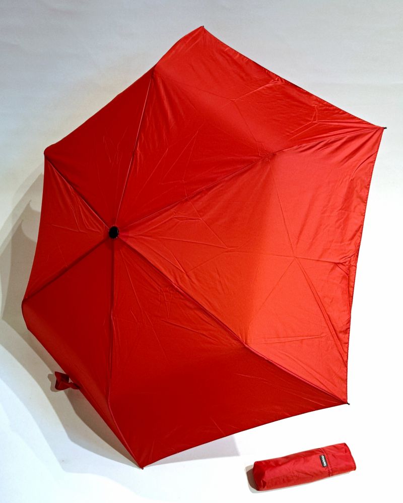  Parapluie Doppler mini uni rouge manuel Plume fiber Havanna - Ultra léger 140g & solide