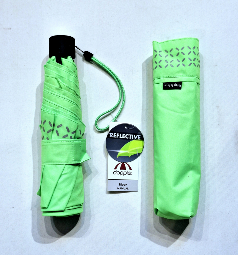  Parapluie Doppler mini uni vert anis manuel Plume fiber Cross néon - Ultra léger 140g & solide