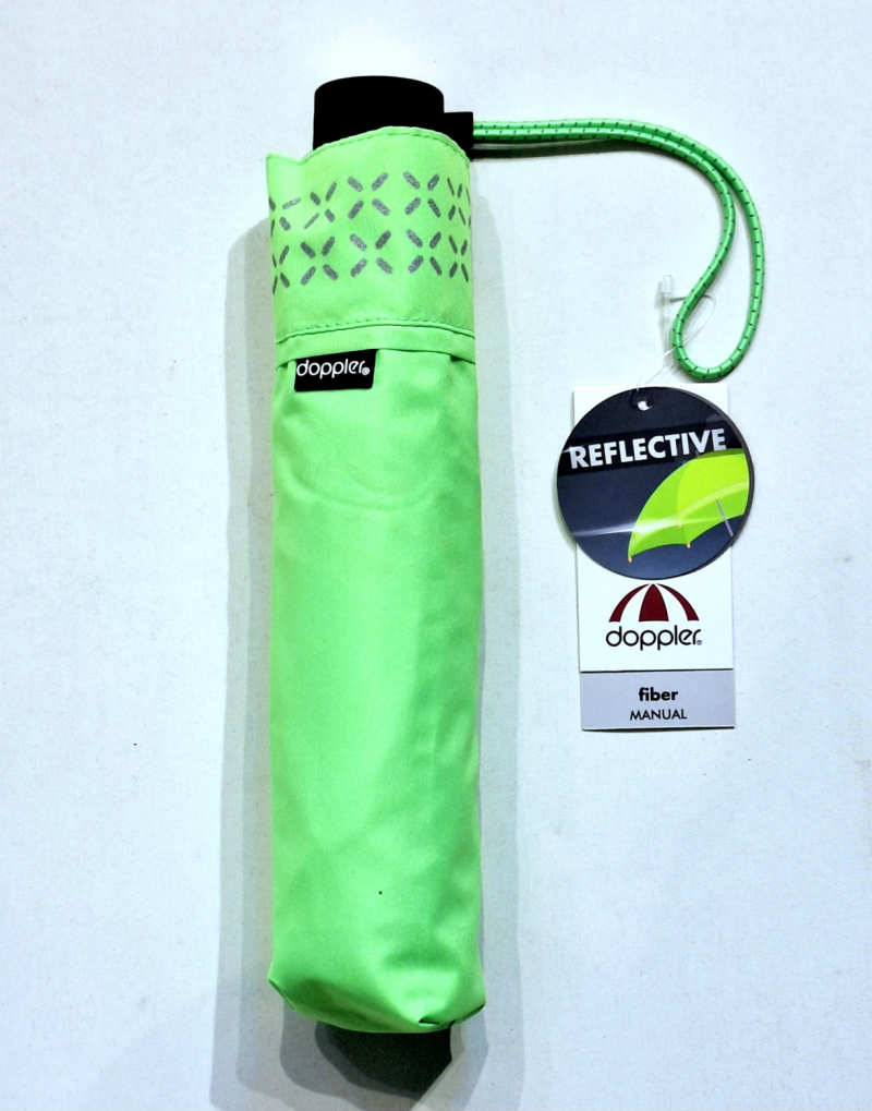  Parapluie Doppler mini uni vert anis manuel Plume fiber Cross néon - Ultra léger 140g & solide
