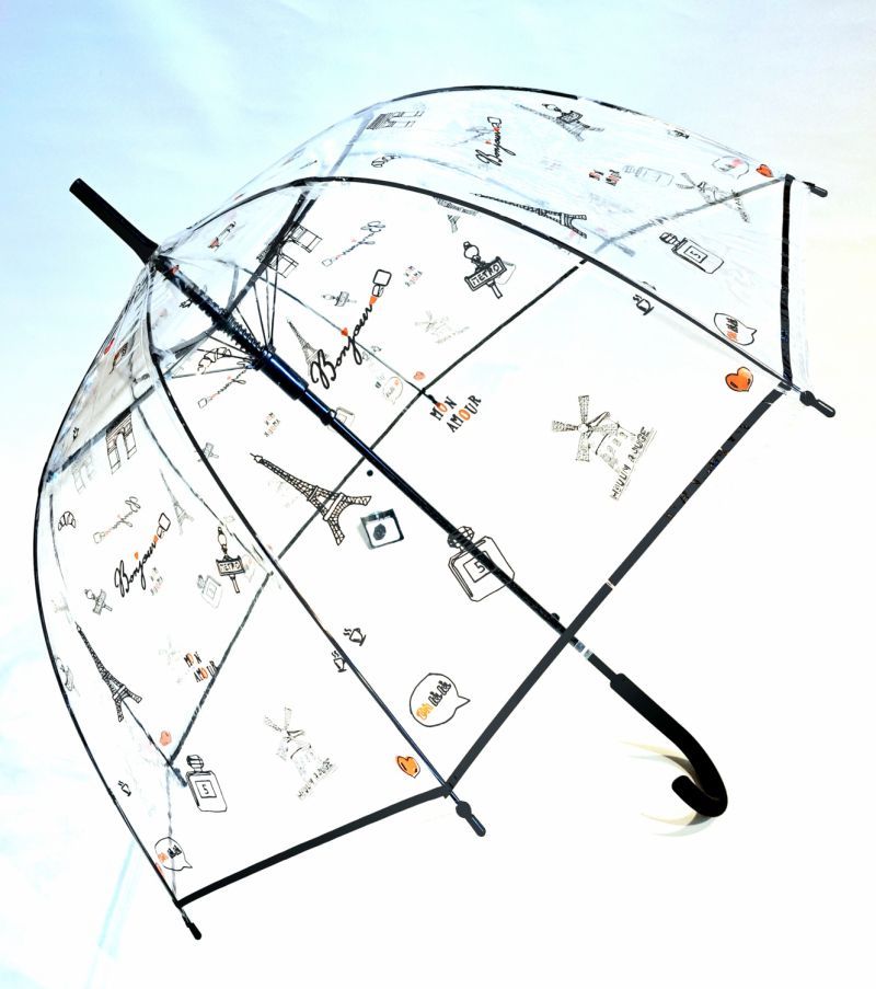Parapluie cloche transparent l'Amour de Paris monument & accesoires Bulle - léger et solide