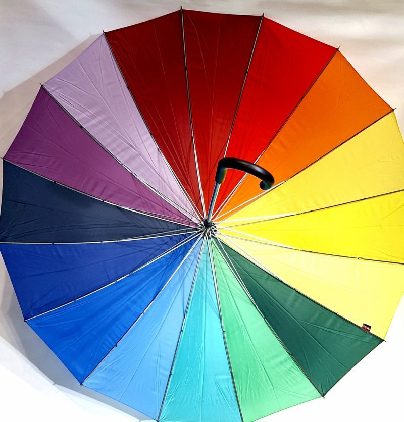 Parapluie grand multicolore manuel 16 baleines - XXl 135cm diam & pas cher 