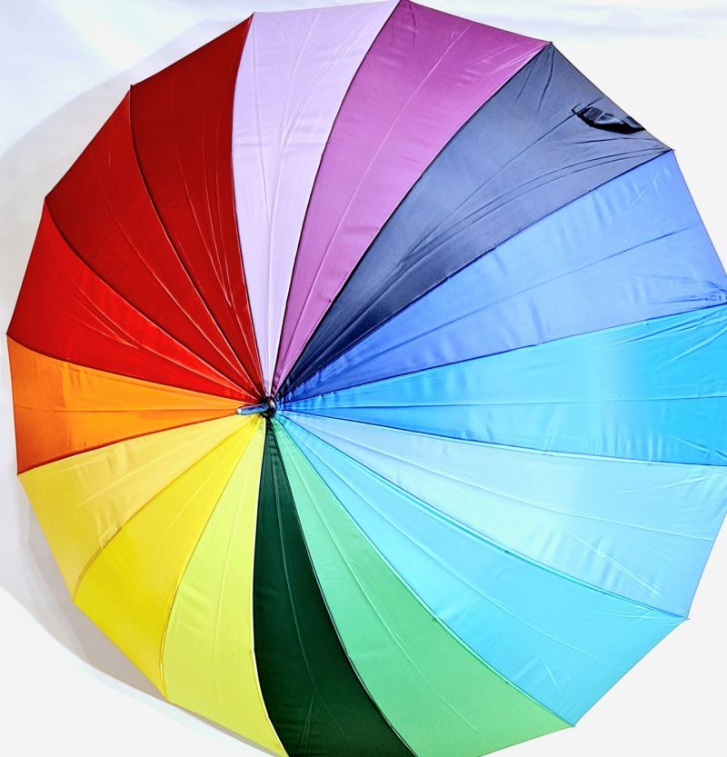 Parapluie grand multicolore manuel 16 baleines - XXl 135cm diam & pas cher 