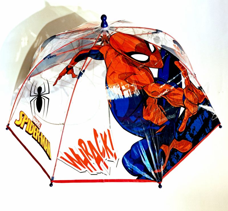 Parapluie enfant cloche transparent manuel / Spiderman Marvel - 3 à 7ans léger & solide