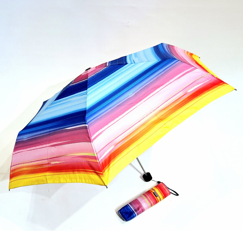 Parapluie Doppler PLUME mini Fiber Havanna multicolore imprimé rayé- Ultra léger & Pas cher