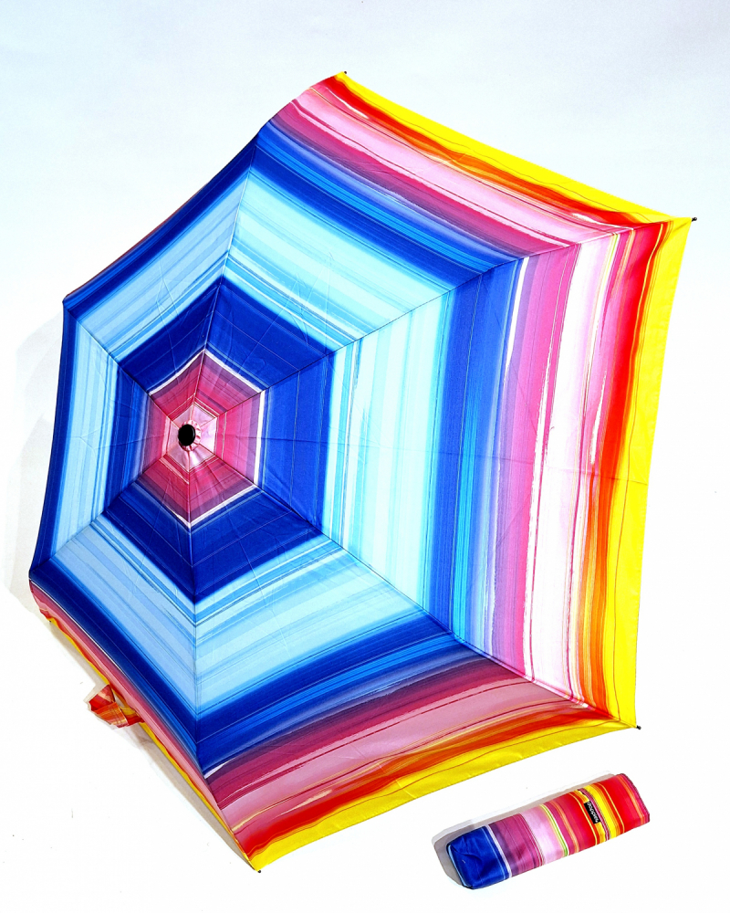 Parapluie Doppler PLUME mini Fiber Havanna multicolore imprimé rayé- Ultra léger & Pas cher