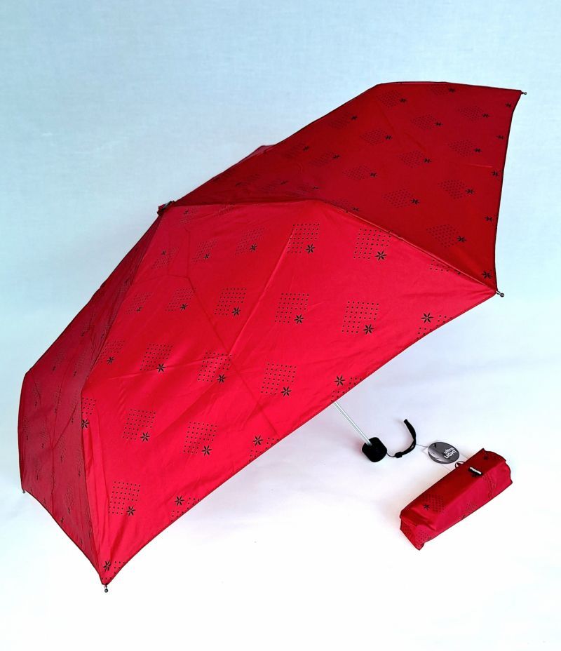 Parapluie Doppler PLUME manuel Fiber Havanna rouge imprimé 20 cm - Ultra léger 140 g & Pas cher