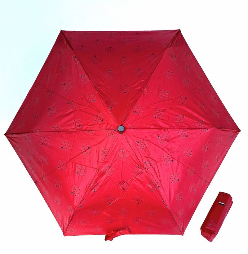 Parapluie Doppler PLUME manuel Fiber Havanna rouge imprimé 20 cm - Ultra léger 140 g & Pas cher