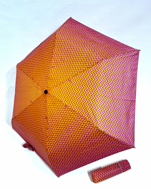 Parapluie Doppler PLUME manuel Fiber Havanna orange & rose imprimé de vagues 20 cm - Ultra léger 140 g & Pas cher