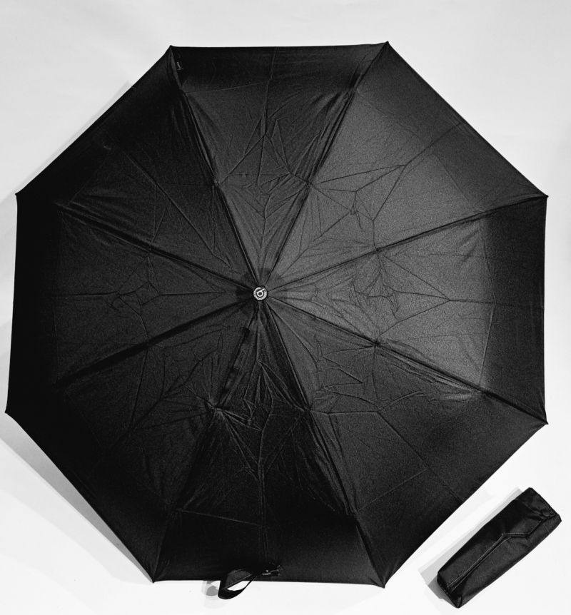 NEW : Coffret Parapluie mini pliant Bugatti uni noir surpiqué rouge open close high-tech - Léger & solide