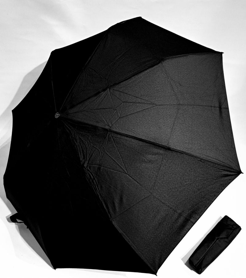 NEW : Coffret Parapluie mini pliant Bugatti uni noir surpiqué rouge open close high-tech - Léger & solide