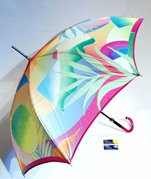 Parapluie grand manuel couleur vive imprimé fleurs peintes Aurillac - léger & anti vent