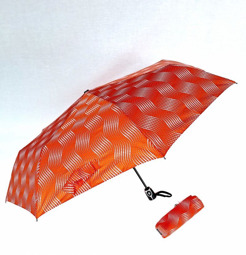 Parapluie pliant mini automatique orange imprimé vague Doppler- Léger & solide