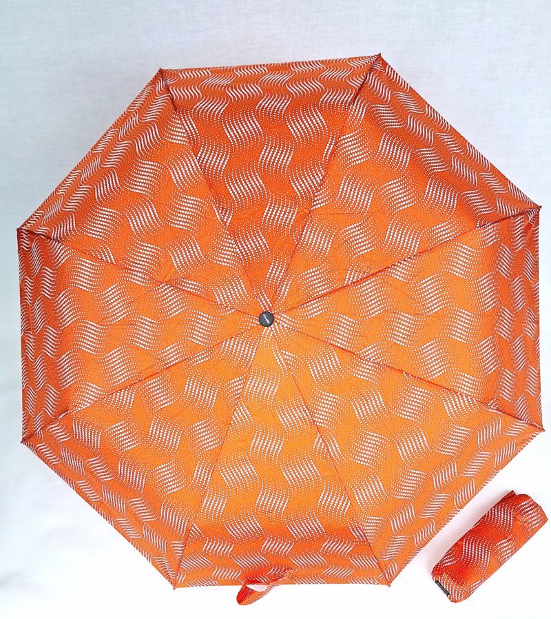 Parapluie pliant mini automatique orange imprimé vague Doppler- Léger & solide